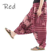 画像をギャラリービューアに読み込む, サルエルパンツ エスニック柄 アラジンパンツ ストライプ タイパンツ メンズ レディース ユニセックス ストライプカラー エスニック アラジン G