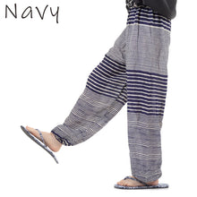 画像をギャラリービューアに読み込む, アジアンパンツ サルエルパンツ アラジンパンツ エスニック メンズ レディース ボーダー柄 タイパンツ ユニセックス M