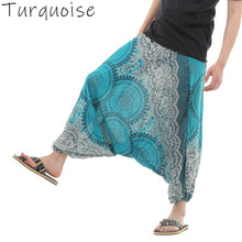 画像をギャラリービューアに読み込む, サルエルパンツ メンズ レディース アラジンパンツ レーヨン 向日葵柄 タイパンツ ユニセックス オールインワン M