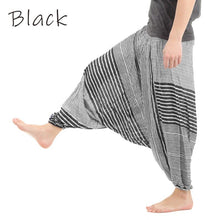 画像をギャラリービューアに読み込む, サルエルパンツ メンズ レディース アラジンパンツ レーヨン ボーダー柄 タイパンツ ユニセックス オールインワン M