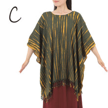 画像をギャラリービューアに読み込む, ポンチョ タイダイ シャツ チュニック レディース エスニック トップス G
