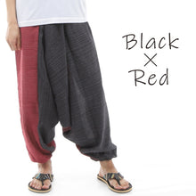 画像をギャラリービューアに読み込む, サルエルパンツ アラジンパンツ ストライプ タイパンツ メンズ レディース ユニセックス ストライプカラー エスニック アラジン 2色使い G