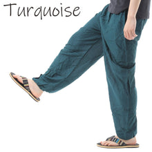 画像をギャラリービューアに読み込む, アジアンパンツ サルエルパンツ アラジンパンツ エスニック メンズ レディース 無地柄 タイパンツ ユニセックス G