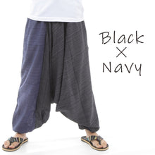 画像をギャラリービューアに読み込む, サルエルパンツ アラジンパンツ ストライプ タイパンツ メンズ レディース ユニセックス ストライプカラー エスニック アラジン 2色使い M