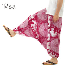 画像をギャラリービューアに読み込む, サルエルパンツ メンズ レディース アラジンパンツ レーヨン ゾウC タイパンツ ユニセックス オールインワン M