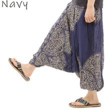 画像をギャラリービューアに読み込む, サルエルパンツ メンズ レディース アラジンパンツ レーヨン エレガント柄 タイパンツ ユニセックス オールインワン M