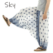 画像をギャラリービューアに読み込む, サルエルパンツ メンズ レディース アラジンパンツ レーヨン ドロップ柄 タイパンツ ユニセックス オールインワン G