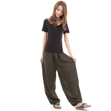 画像をギャラリービューアに読み込む, アジアンパンツ サルエルパンツ アラジンパンツ エスニック メンズ レディース 無地柄 タイパンツ ユニセックス G