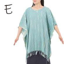 画像をギャラリービューアに読み込む, ポンチョ タイダイ シャツ チュニック レディース エスニック トップス G
