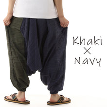 画像をギャラリービューアに読み込む, サルエルパンツ アラジンパンツ ストライプ タイパンツ メンズ レディース ユニセックス ストライプカラー エスニック アラジン 2色使い M