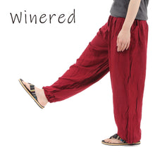画像をギャラリービューアに読み込む, アジアンパンツ サルエルパンツ アラジンパンツ エスニック メンズ レディース 無地柄 タイパンツ ユニセックス G