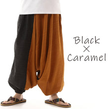 画像をギャラリービューアに読み込む, サルエルパンツ アラジンパンツ ストライプ タイパンツ メンズ レディース ユニセックス ストライプカラー エスニック アラジン 2色使い M