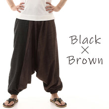 画像をギャラリービューアに読み込む, サルエルパンツ アラジンパンツ ストライプ タイパンツ メンズ レディース ユニセックス ストライプカラー エスニック アラジン 2色使い M