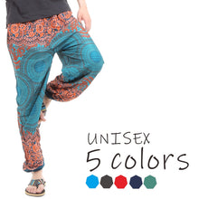 画像をギャラリービューアに読み込む, アジアンパンツ サルエルパンツ アラジンパンツ エスニック メンズ レディース フローラル柄 タイパンツ ユニセックス M