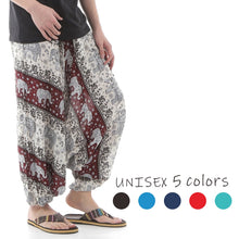 画像をギャラリービューアに読み込む, サルエルパンツ メンズ レディース アラジンパンツ レーヨン ゾウB タイパンツ ユニセックス オールインワン M