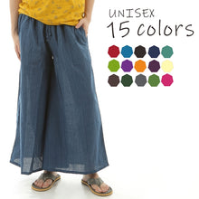 画像をギャラリービューアに読み込む, タイパンツ ゴム仕様 ストライプ ワイドパンツ ユニセックス メンズ レディース エスニック アジアン M