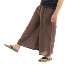 画像をギャラリービューアに読み込む, タイパンツ ゴム仕様 ストライプ ワイドパンツ ユニセックス メンズ レディース エスニック アジアン M