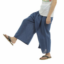 画像をギャラリービューアに読み込む, タイパンツ エスニックパンツ コットン ヒモ仕様 ストライプ 袴パンツ ユニセックス メンズ レディース フィッシャーマンパンツ M