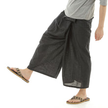 画像をギャラリービューアに読み込む, タイパンツ エスニックパンツ コットン ヒモ仕様 ストライプ 袴パンツ ユニセックス メンズ レディース フィッシャーマンパンツ M