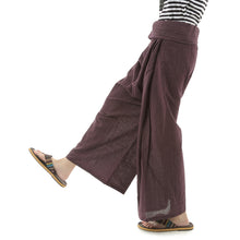 画像をギャラリービューアに読み込む, タイパンツ エスニックパンツ コットン ヒモ仕様 ストライプ 袴パンツ ユニセックス メンズ レディース フィッシャーマンパンツ M