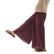 画像をギャラリービューアに読み込む, タイパンツ ゴム仕様 ストライプ ワイドパンツ ユニセックス メンズ レディース エスニック アジアン M